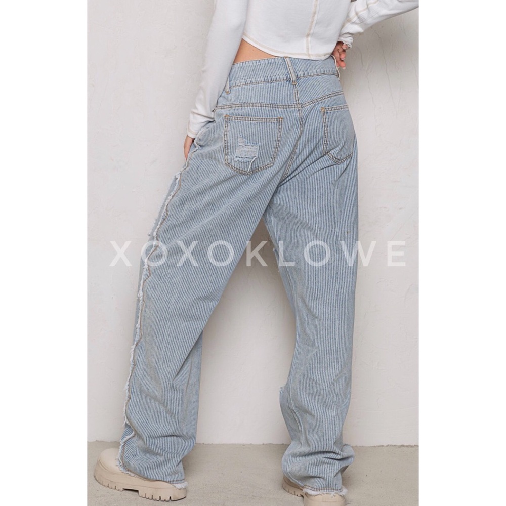 POL Retro 90s Distressed Relaxed Fit Jeans Patches Cutouts - Picture 6 of 16